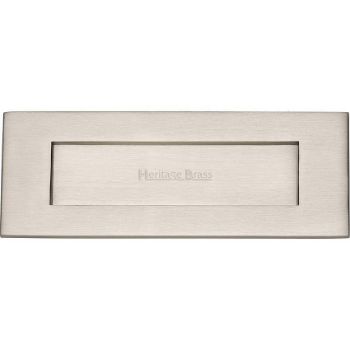 Picture of 203mm x 76mm Small Sprung Flap  Letterplate In Satin Nickel Finish - V850 203-SN
