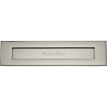 Picture of 331mm x 80mm Sprung Flap  Letterplate In Polished Nickel Finish - V850 330-PNF