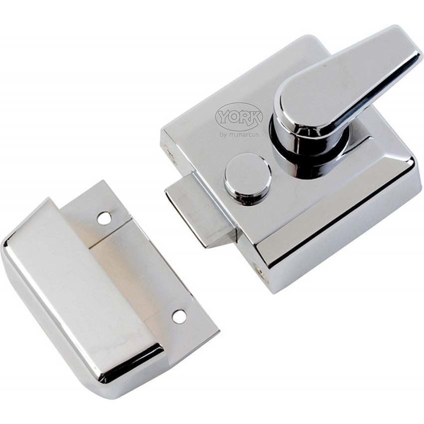 40mm Narrow Style Nightlatch in Polished Chrome Finish