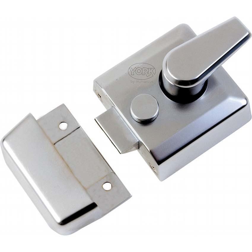 40mm Narrow Style Nightlatch in Satin Chrome Finish