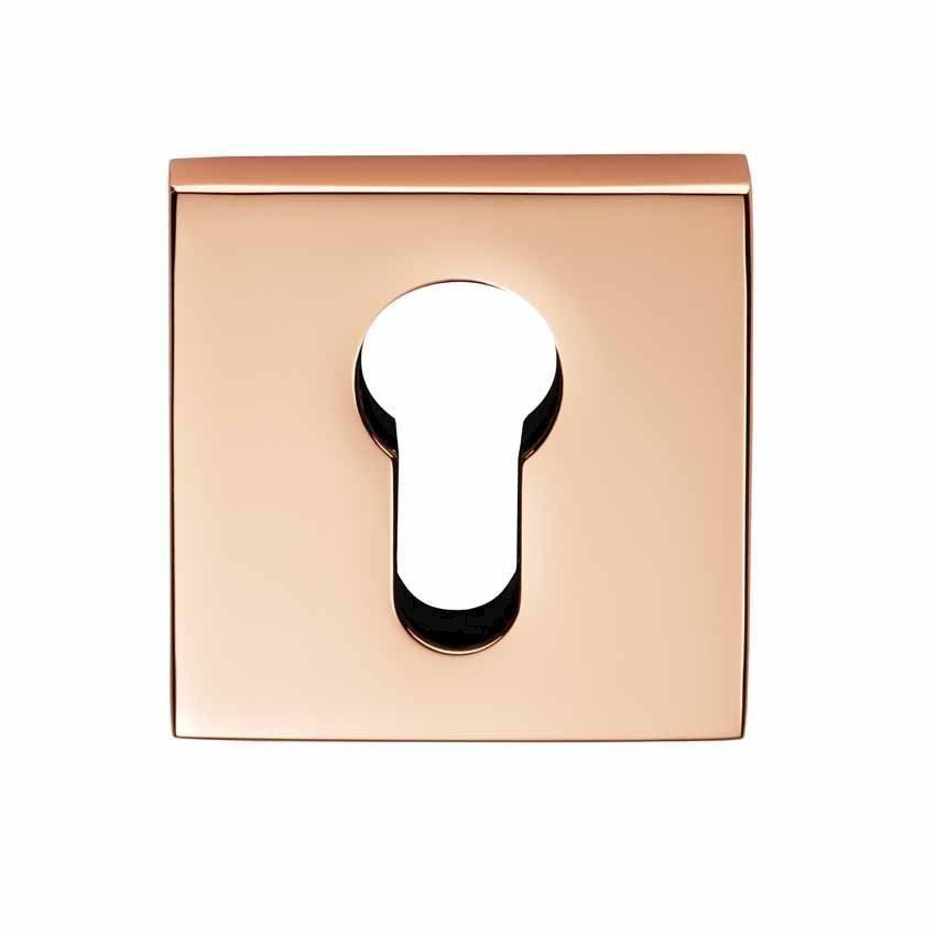 Square Euro Escutcheon in Copper Finish CEB001QCOP