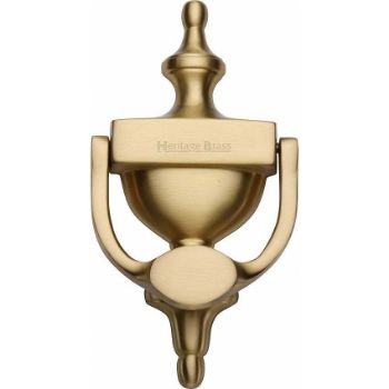 Urn door knocker in satin brass finish - V910-SB Urn door knocker in satin brass finish - V910-SB