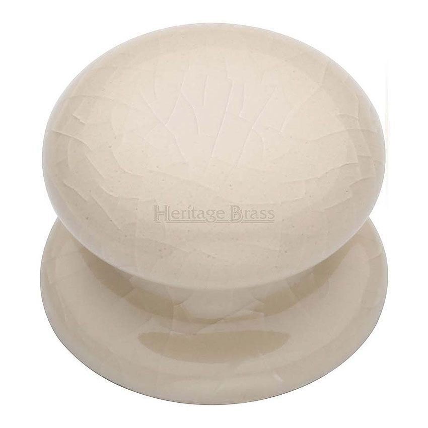 Cream Crackle Glaze Porcelain Cabinet Knob 803