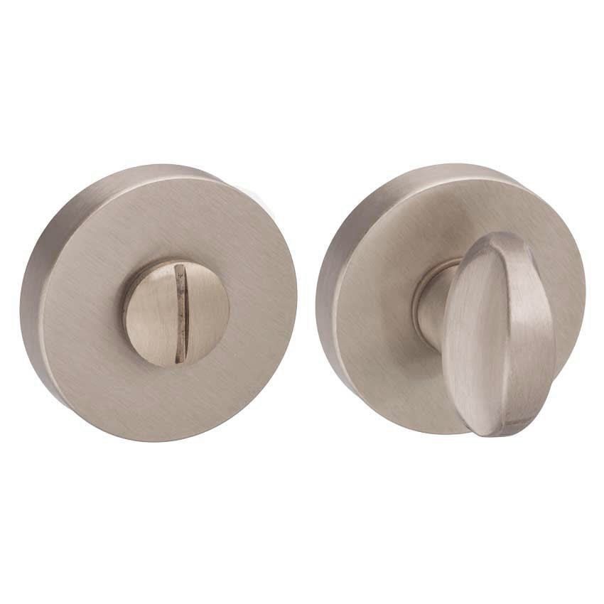 Satin nickel round wc bathroom privacy lock in satin nickel - FRMWCSN