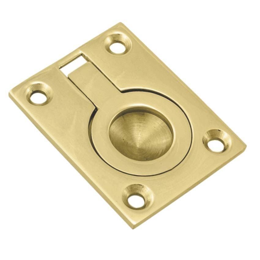 Polished Brass Flush Ring Pull Handle FRP63PB