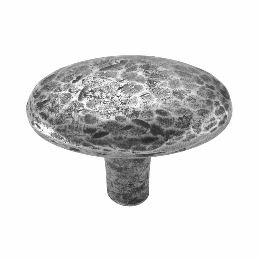 Oval (hammered) pewter cabinet knob  - PCK008