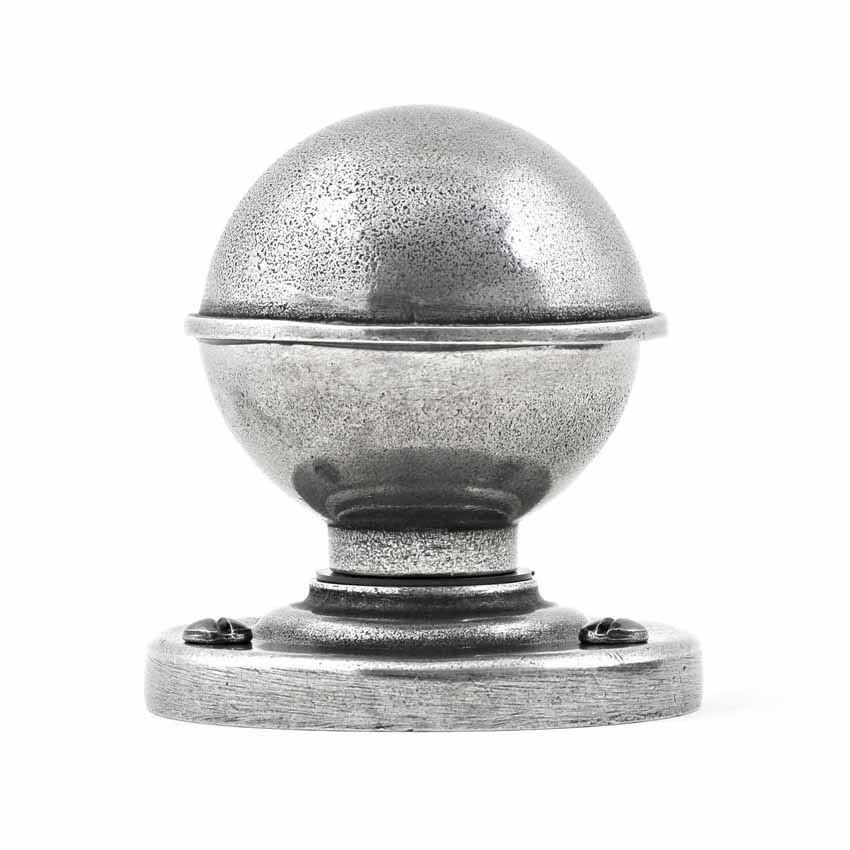 Finesse Pelton Pewter Door Knob - side view - FD126