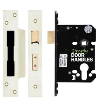 Euro profile sash lock in satin nickel finish - ZUKS76EPSN