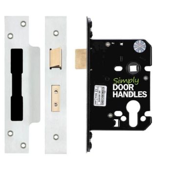 Euro profile sash lock in satin stainless steel  - ZUKS76EPSS