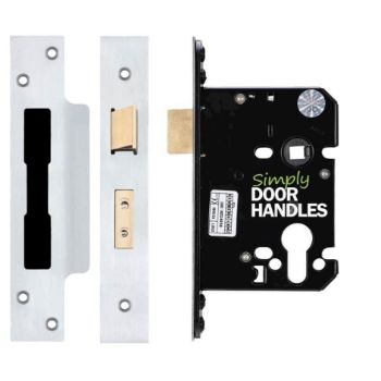 Euro profile sash lock in satin chrome finish  - ZUKS76EPSC