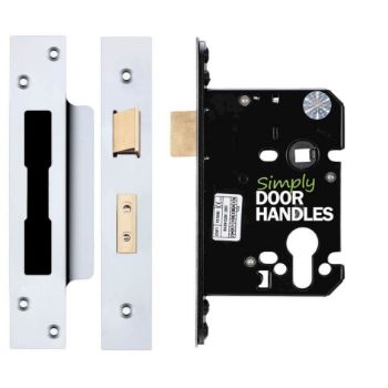 Euro profile sash lock in polished chrome finish  - ZUKS76EPPC