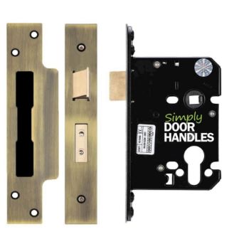 Euro profile sash lock in florentine bronze  - ZUKS76EPPFB