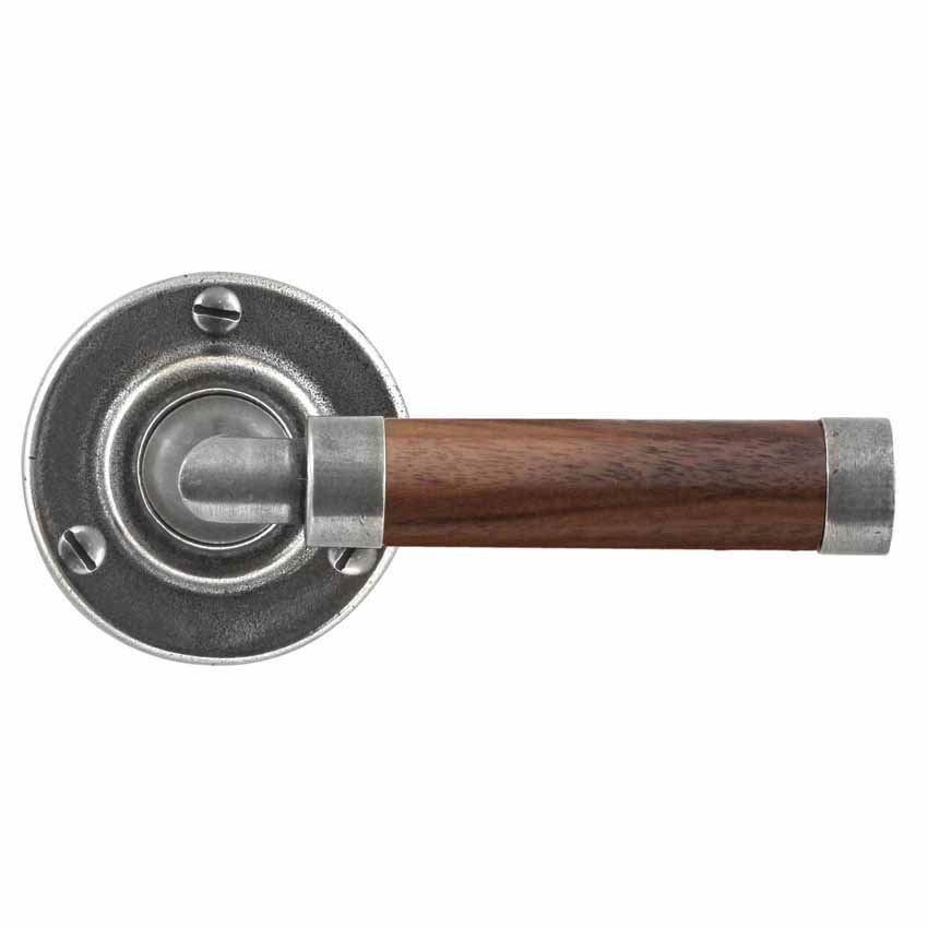 Finesse Milton American Black Walnut Door Handle on a Rose - FD138