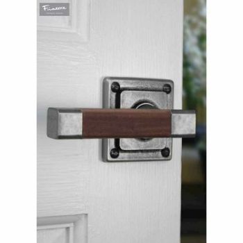 Finesse Eden American Black Walnut Door Handle on a Rose Example - FD164