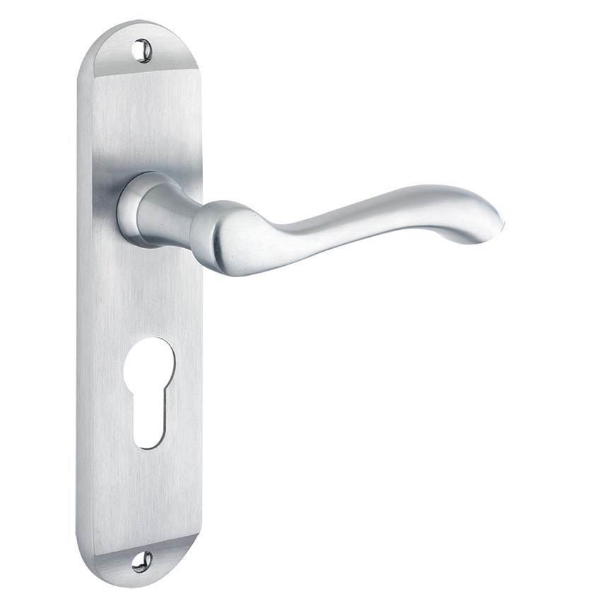 Arundel Door Handles in Satin Chrome for use with Euro Locks PR031EPSC