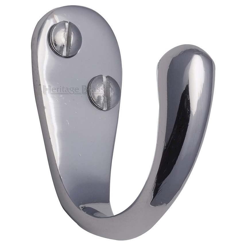 Single Robe Hook Polished Chrome finish - V1040-PC