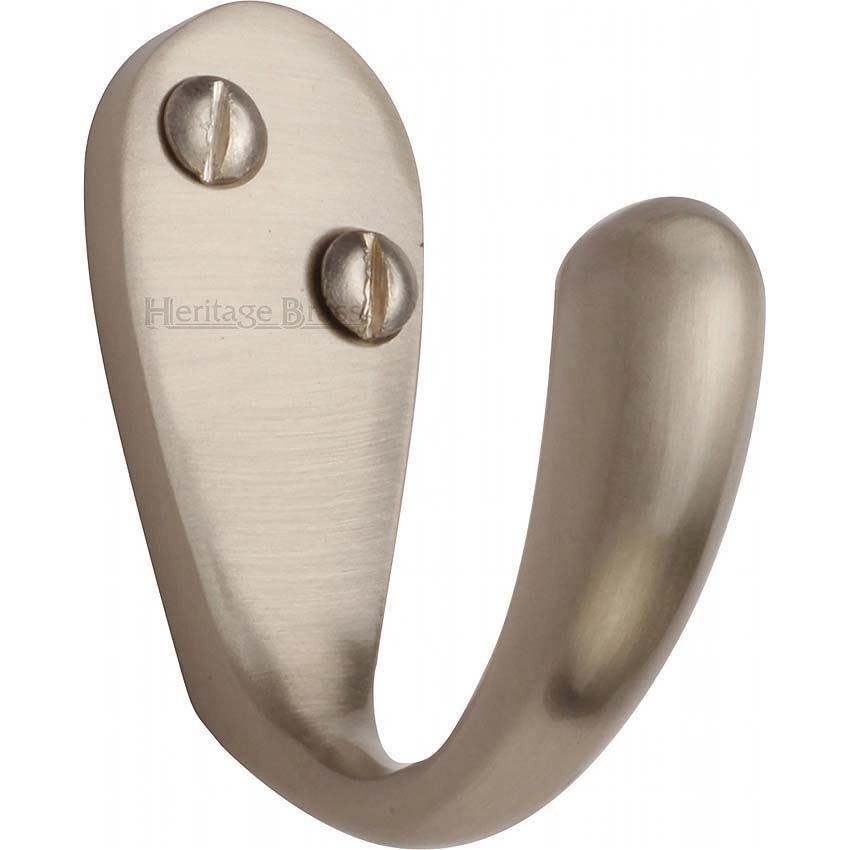 Single Robe Hook Satin Nickel finish - V1040-SN