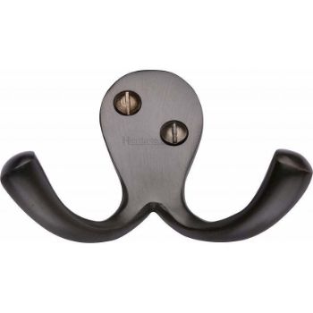 Double Coat Hook Matt Bronze finish - V1060-MB Double Coat Hook Matt Bronze finish - V1060-MB