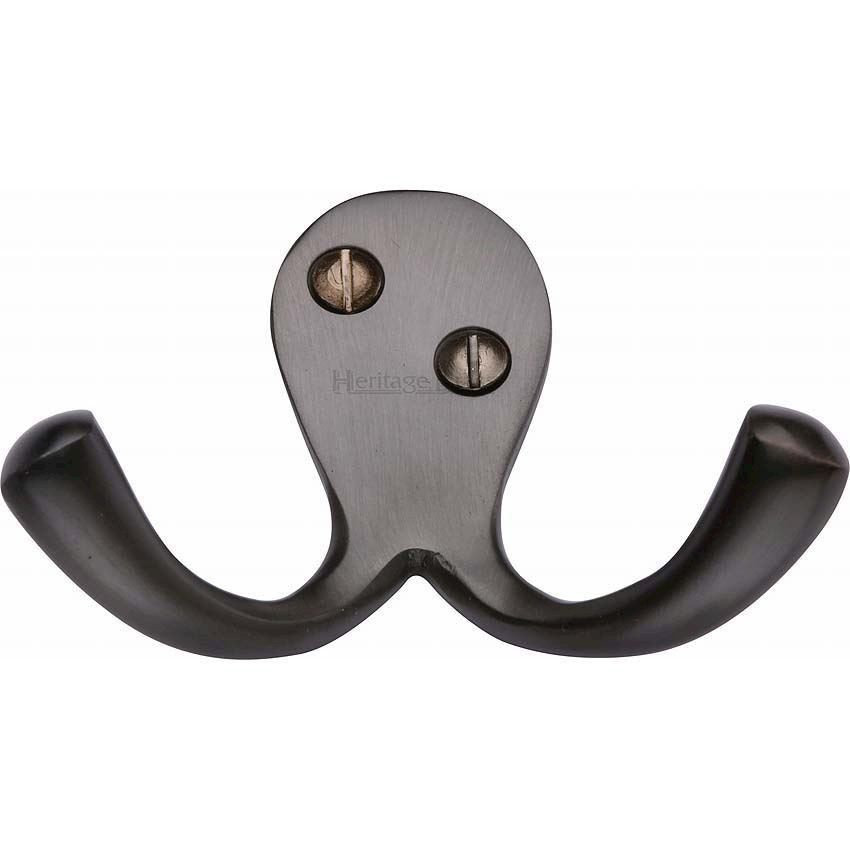 Double Coat Hook Matt Bronze finish - V1060-MB