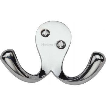 Double Coat Hook Polished Chrome finish - V1060-PC Double Coat Hook Polished Chrome finish - V1060-PC