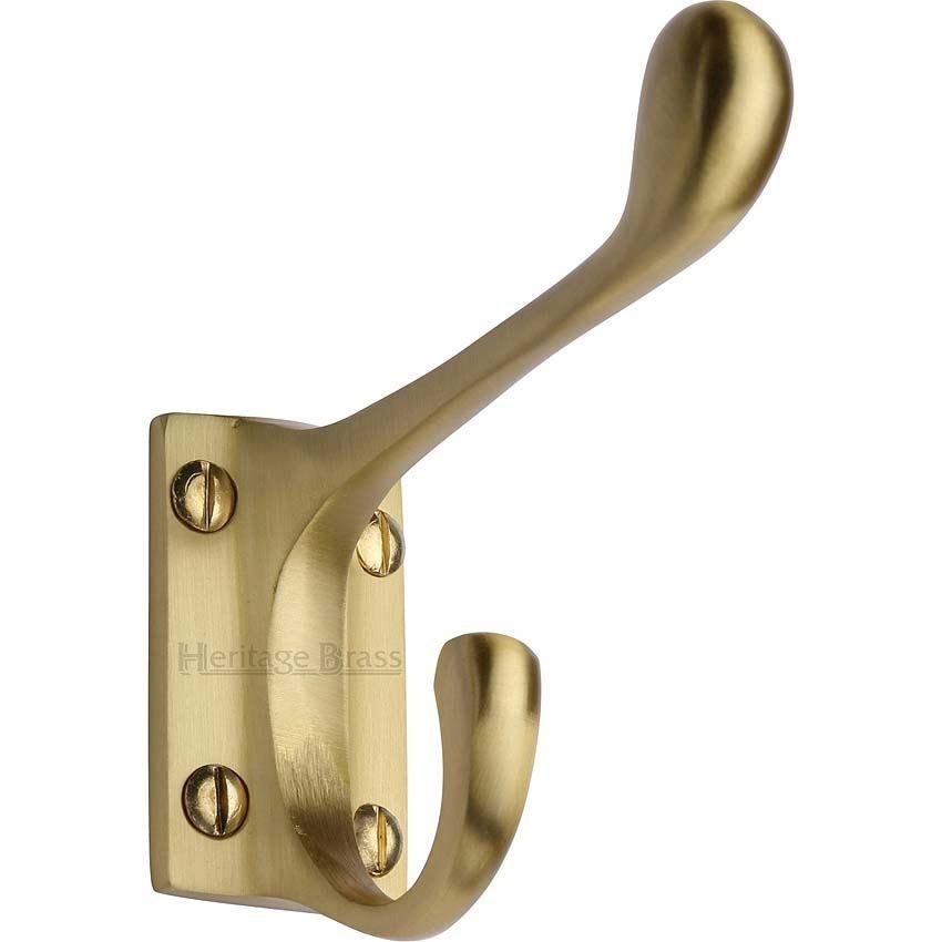 Hat & Coat Hook Satin Brass finish - V1056-SB