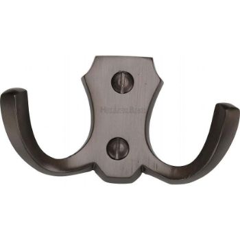 Double Coat Hook Matt Bronze finish - V1062-MB Double Coat Hook Matt Bronze finish - V1062-MB