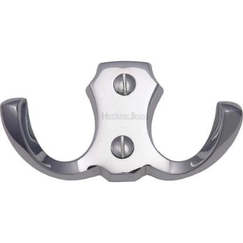 Double Coat Hook Polished Chrome finish - V1062-PC Double Coat Hook Polished Chrome finish - V1062-PC