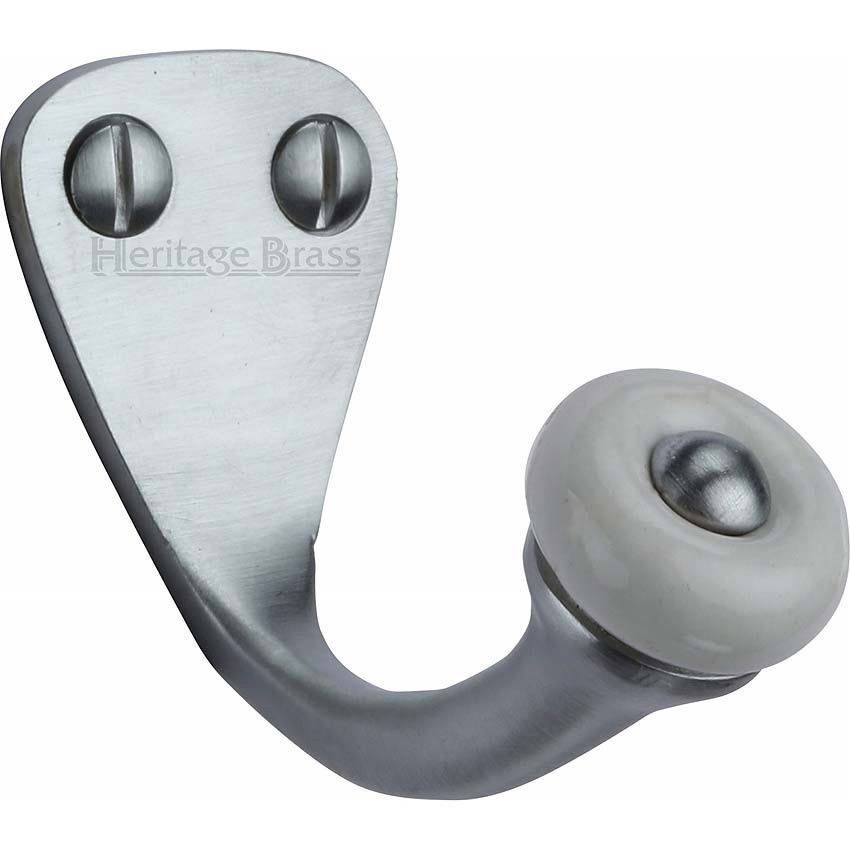 Single Robe Hook Satin Chrome Finish - V1044-SC