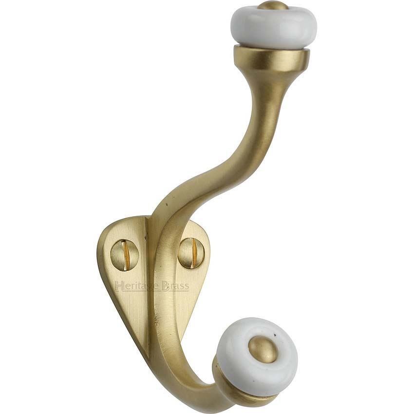 Hat & Coat Hook Satin Brass Finish - V1048-SB 