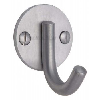 Single Robe Hook in Satin Chrome Finish - V1064-SC Single Robe Hook in Satin Chrome Finish - V1064-SC