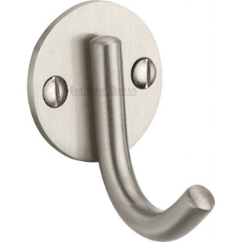 Single Robe Hook in Satin Nickel Finish - V1064-SN Single Robe Hook in Satin Nickel Finish - V1064-SN