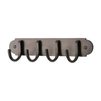 Coat Hooks on Plate in Matt Bronze Finish - V1079-MB Coat Hooks on Plate in Matt Bronze Finish - V1079-MB