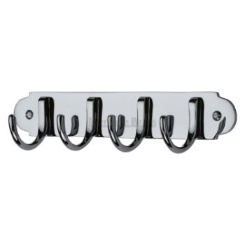 Coat Hooks on Plate in Polished Chrome Finish - V1079-PC Coat Hooks on Plate in Polished Chrome Finish - V1079-PC