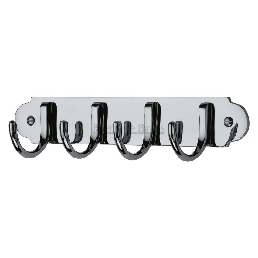 Coat Hooks on Plate in Polished Chrome Finish - V1079-PC