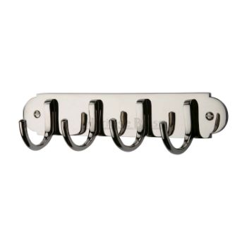 Coat Hooks on Plate Polished Nickel Finish - V1079-PNF  Coat Hooks on Plate Polished Nickel Finish - V1079-PNF