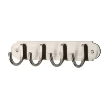 Coat Hooks on Plate in Satin Nickel Finish - V1079-SN Coat Hooks on Plate in Satin Nickel Finish - V1079-SN
