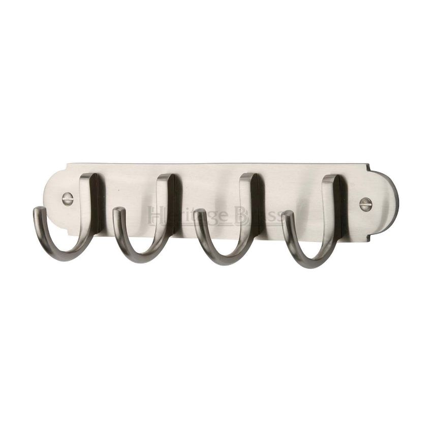 Coat Hooks on Plate in Satin Nickel Finish - V1079-SN