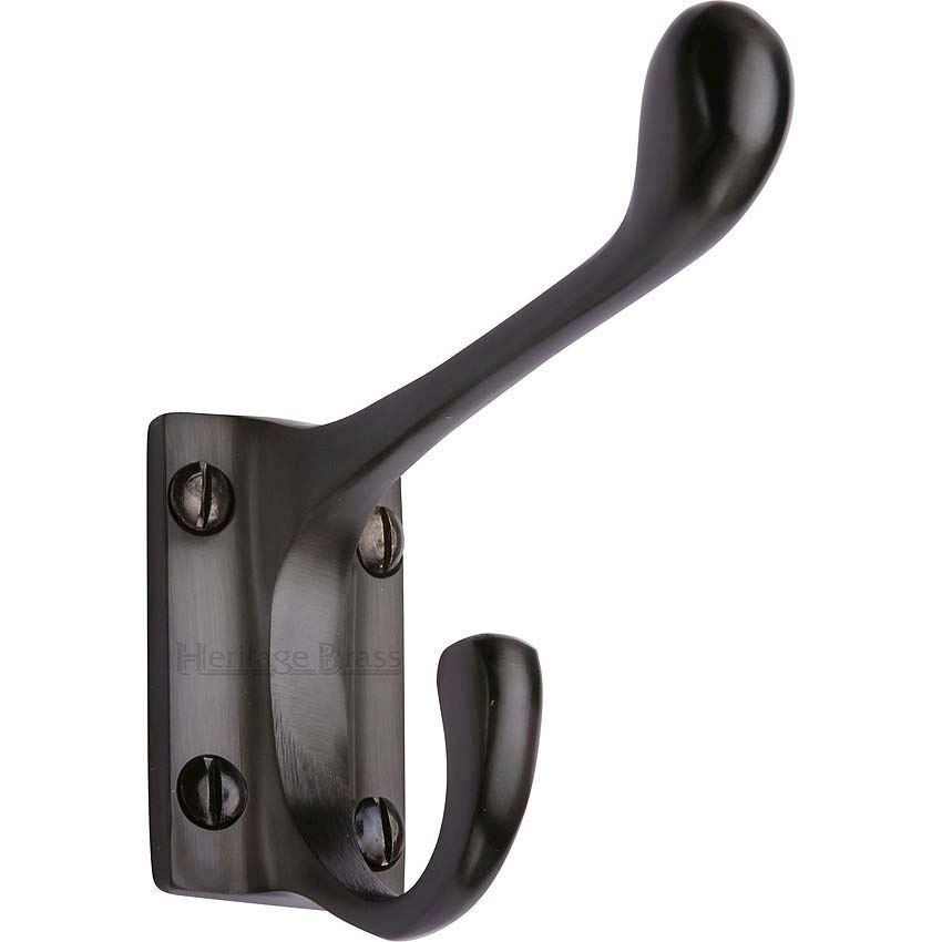 Hat & Coat Hook Matt Bronze Finish - V1056-MB