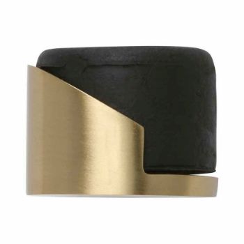 Round Floor Mounted Door Stop in Satin Brass Finish - V1088-SB Round Floor Mounted Door Stop in Satin Brass Finish - V1088-SB