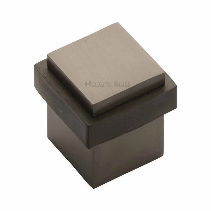 Square Floor Mounted Door Stop in Matt Bronze Finish - V1089-MB