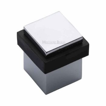 Square Floor Mounted Door Stop in Polished Chrome Finish - V1089-PC Square Floor Mounted Door Stop in Polished Chrome Finish - V1089-PC