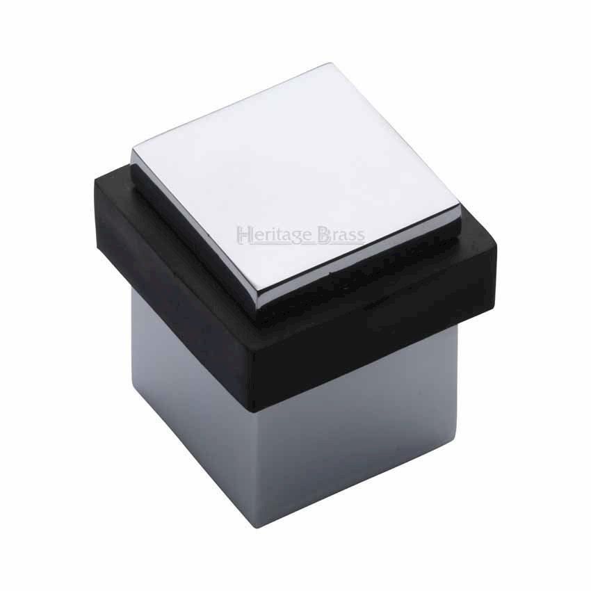 Square Floor Mounted Door Stop in Polished Chrome Finish - V1089-PC