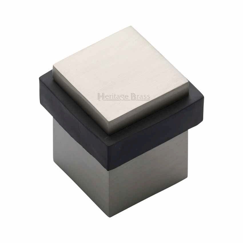 Square Floor Mounted Door Stop in Satin Nickel Finish - V1089-SN