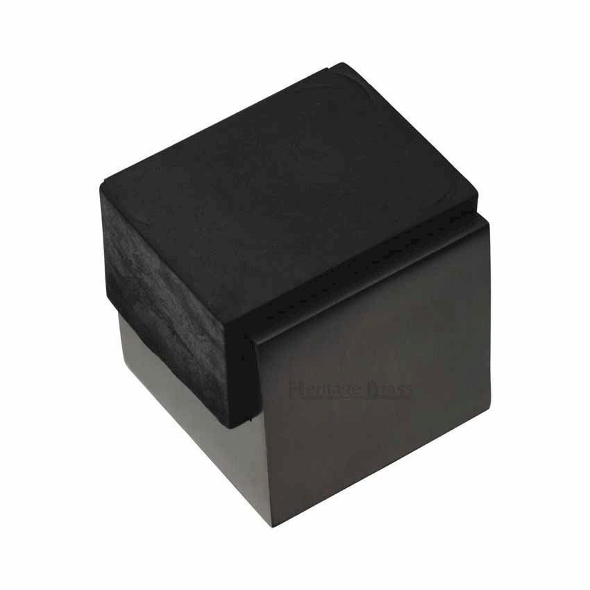 Square Cube Floor Mounted Door Stop in Matt Bronze Finish - V1082-MB