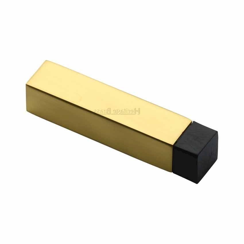 Square Wall Mounted Door Stop in Polished Brass Finish - V1084-PB
