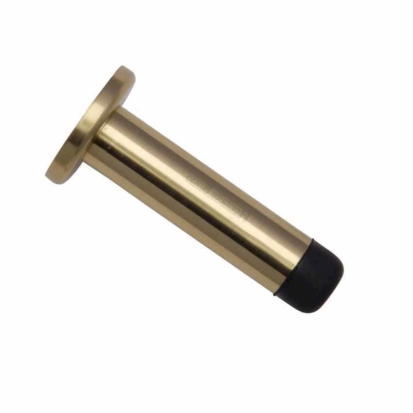  Wall Mounted Door Stop On A Rose (64mm) in Polished Brass Finish - V1192 64-PB