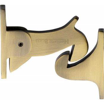 Gravity Door Hold Open Catch in Antique Brass Finish - V1074-AT Gravity Door Hold Open Catch in Antique Brass Finish - V1074-AT