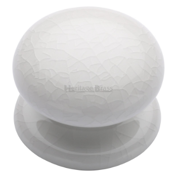 White Crackle Glaze Porcelain Cabinet Knob - 7032 / 7038 White Crackle Glaze Porcelain Cabinet Knob - 7032 / 7038