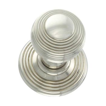 Ripon Round Reeded Door Knob in Polished Nickel - OE50RMKPN Ripon Round Reeded Door Knob in Polished Nickel - OE50RMKPN
