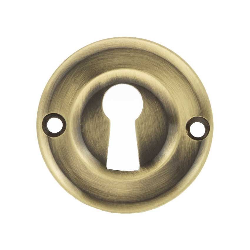 Old English Key Hole Escutcheon in Antique Brass - OERKEAB